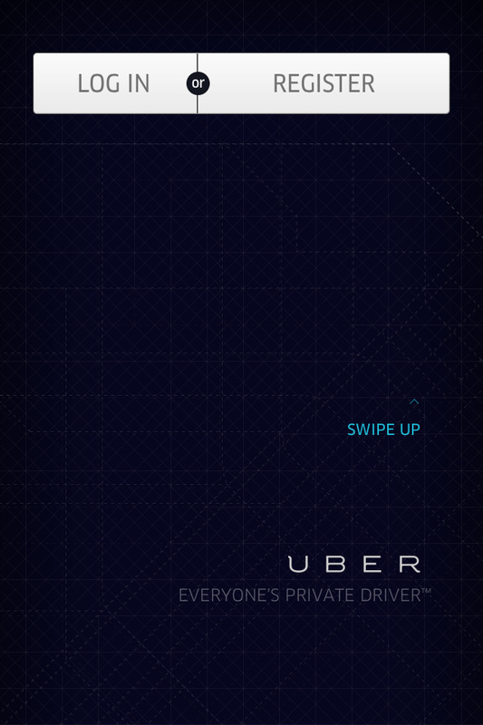 Uber taxi app - invisible guided tour